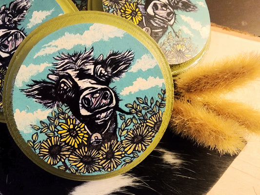 Happy Cow Coasters - Set of 4