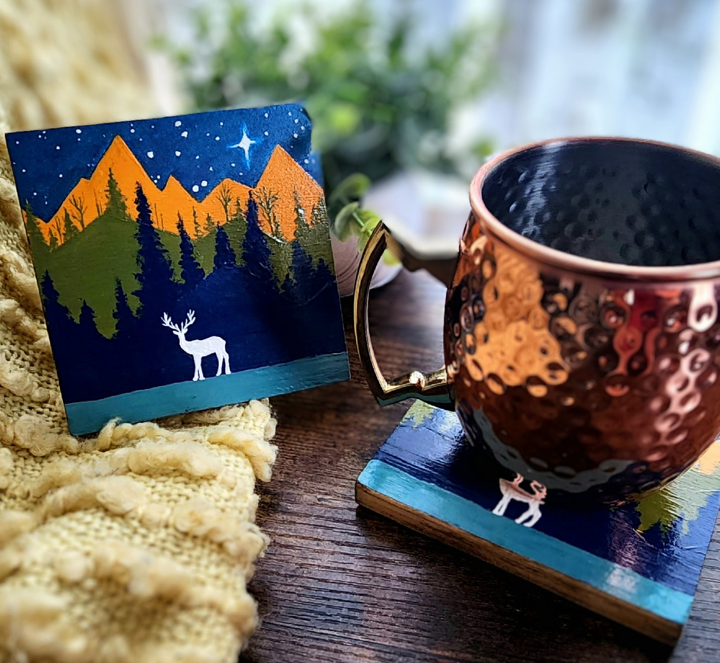 Deer Silhouette Coasters - Set of 2