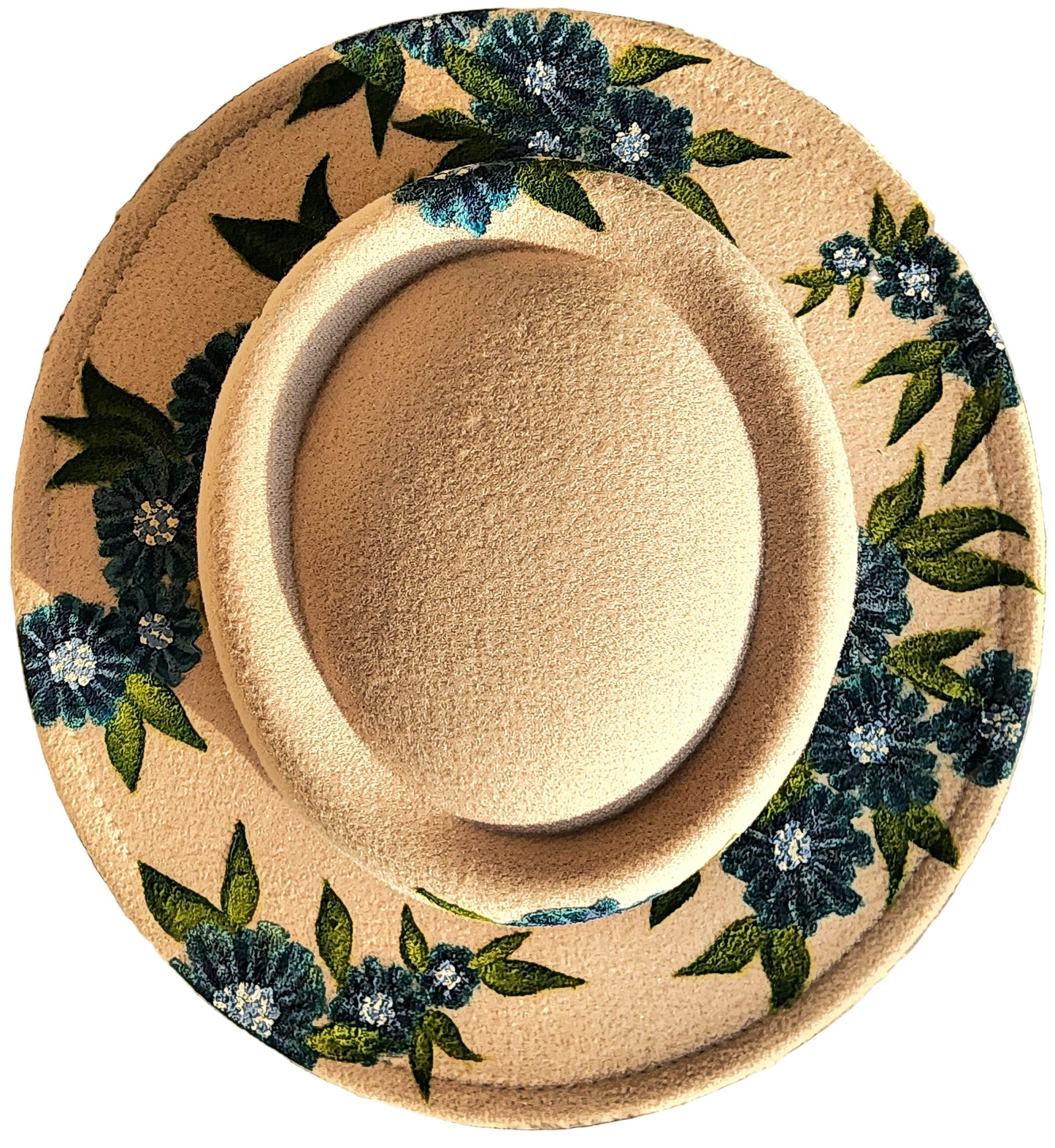 Blue Floral PorkPie Hat