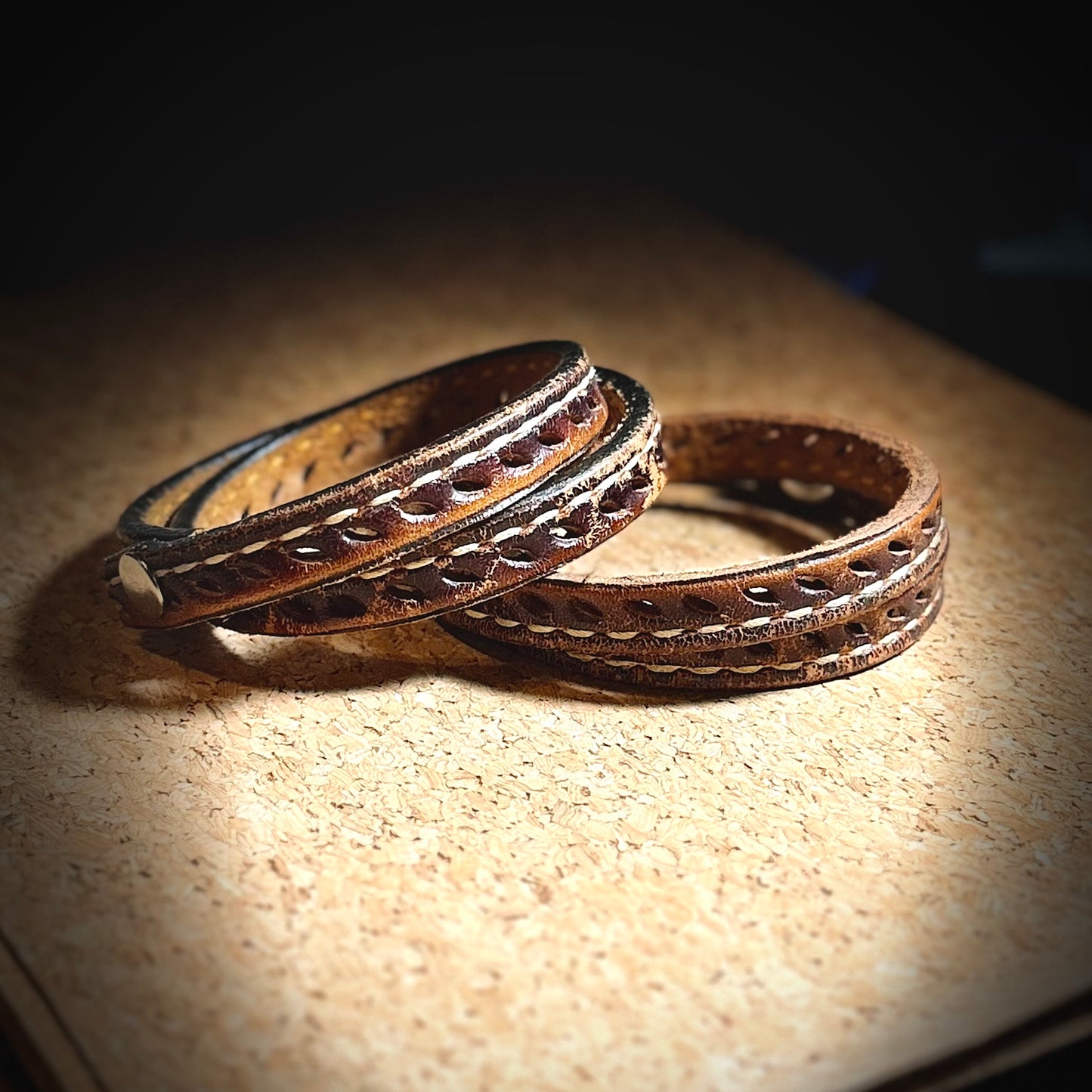 2-Layer Leather Wrap Bracelet | Fixed Closure