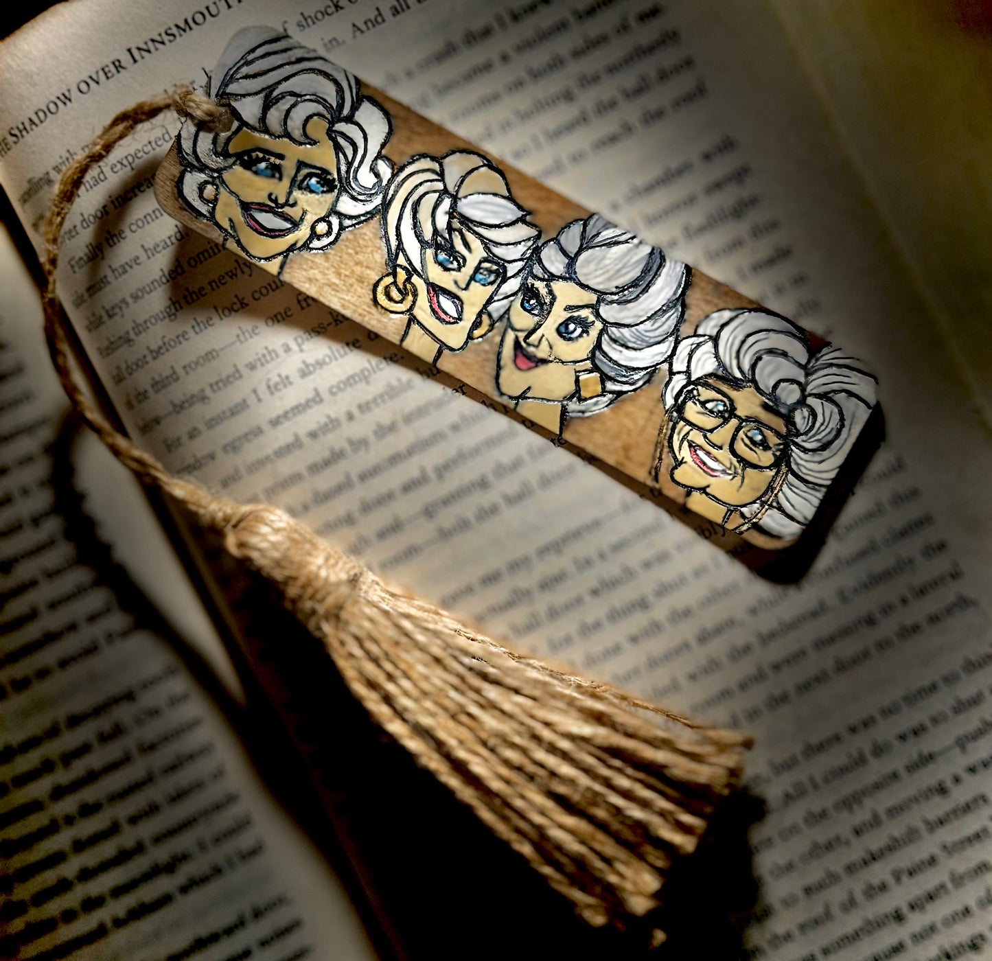 Small Wooden Golden Girls Bookmark | Hand Burned & Painted