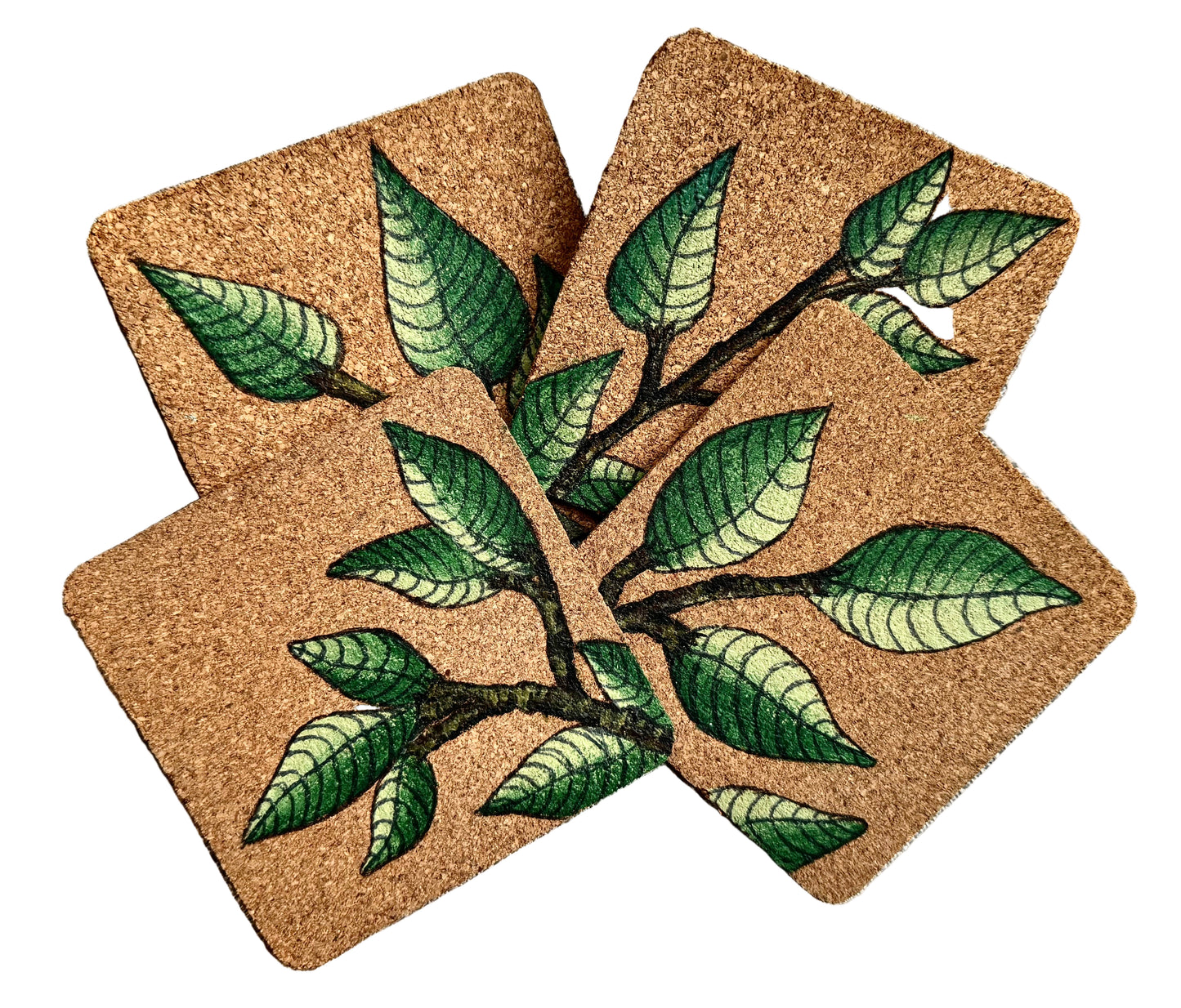 Reversible Floral Cork Coasters
