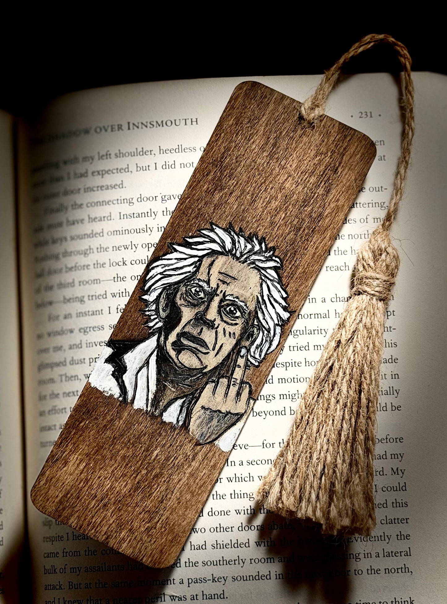 Large Wooden Classic Doc Bookmark | Hand Burned & Painted | Back to the Future
