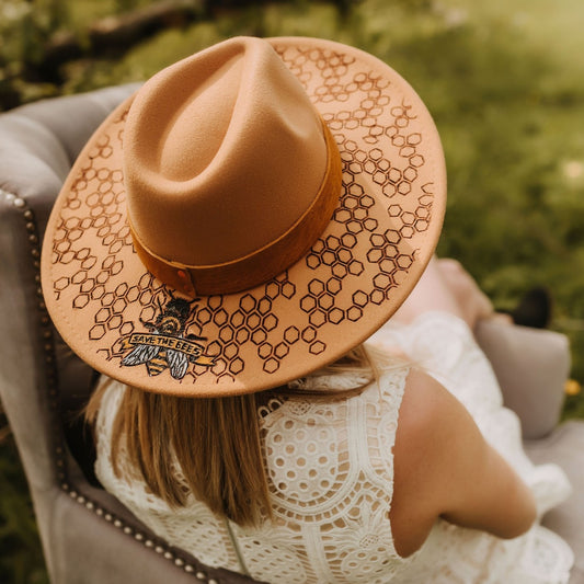 “Save the Bees” Honeycomb Fedora