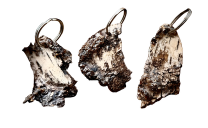 White Birch Bark Keychains