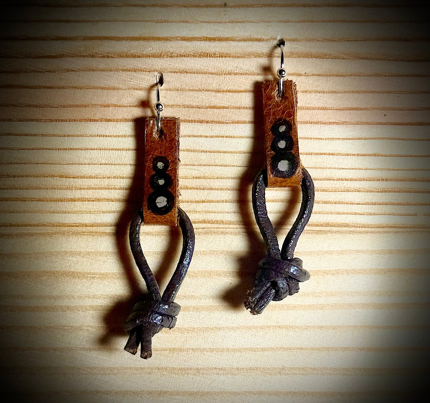 Braided or Knot Leather Dangle Earrings — Hoops & Hooks