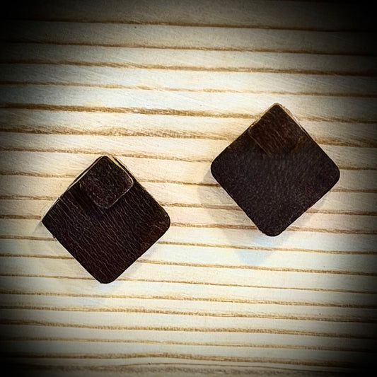 Genuine Leather Post Earrings