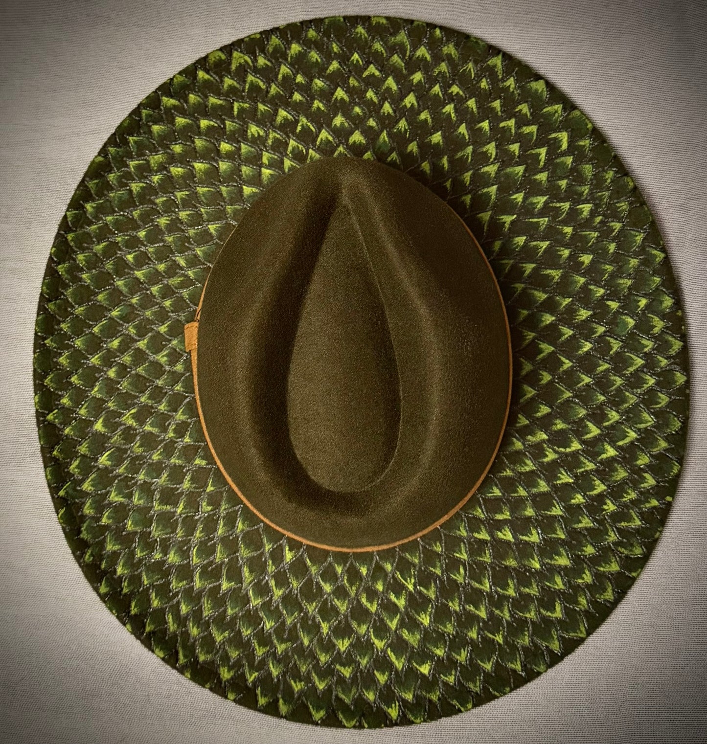 Green Scale Fedora - Wide Brim