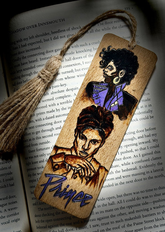 Large Wooden Prince Bookmark with Tassel | Hand Burned & Painted
