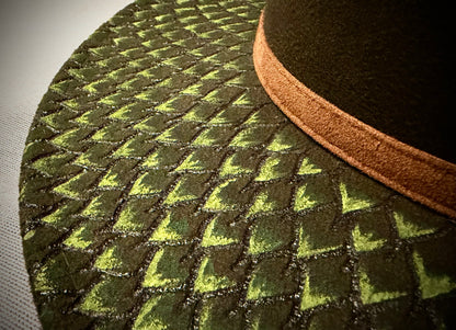 Green Scale Fedora - Wide Brim