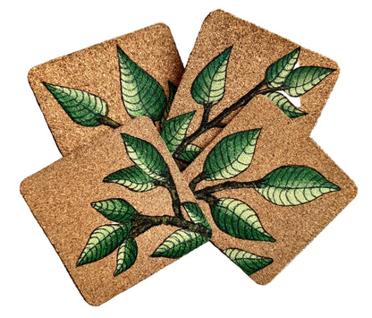 Reversible Floral Cork Coasters