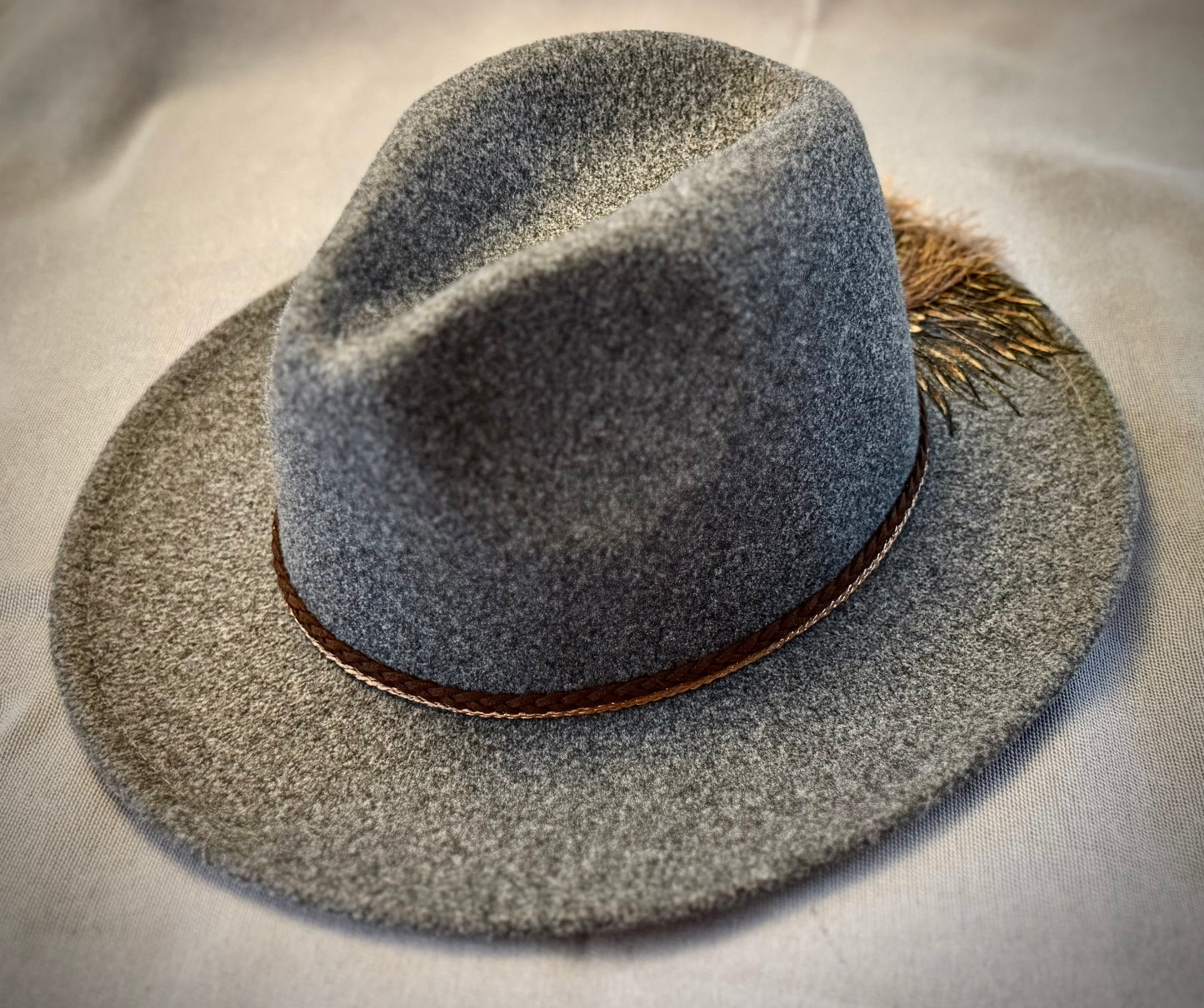 Floral Horse Fedora in Gray