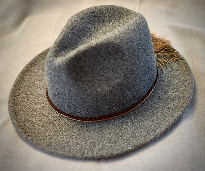 Floral Horse Fedora in Gray