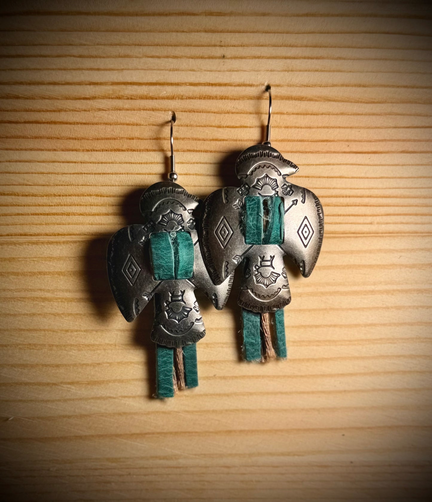 Western Leather & Conch Earrings