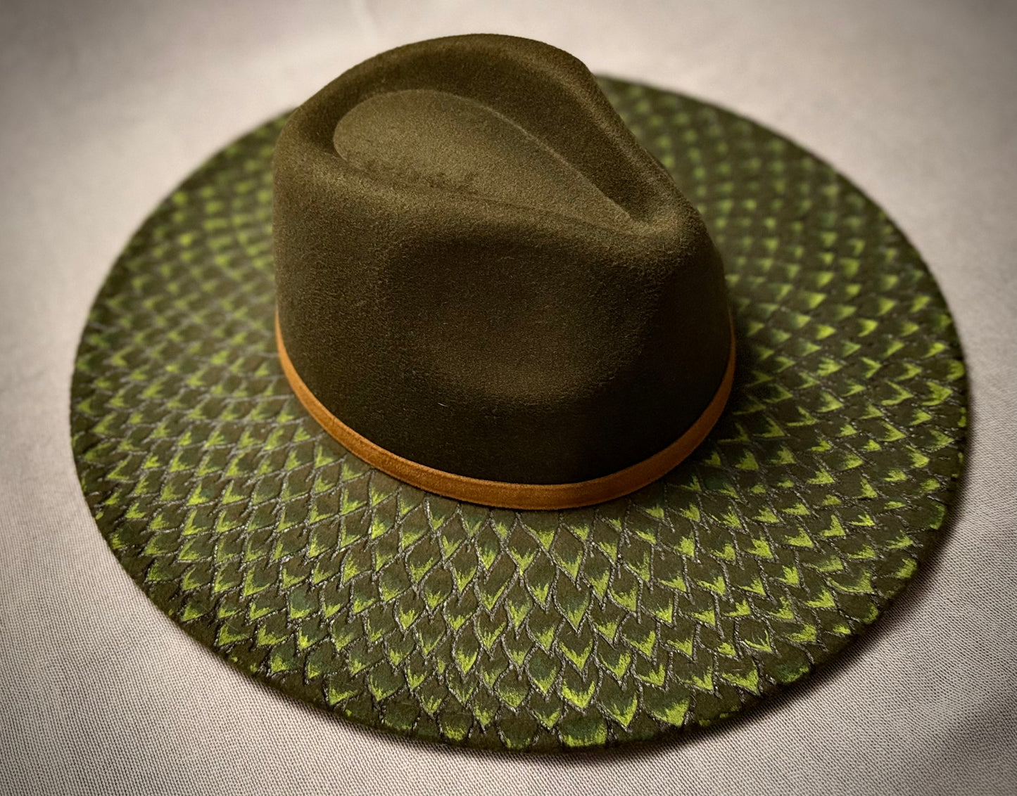 Green Scale Fedora - Wide Brim