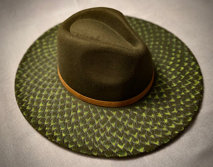 Green Scale Fedora - Wide Brim