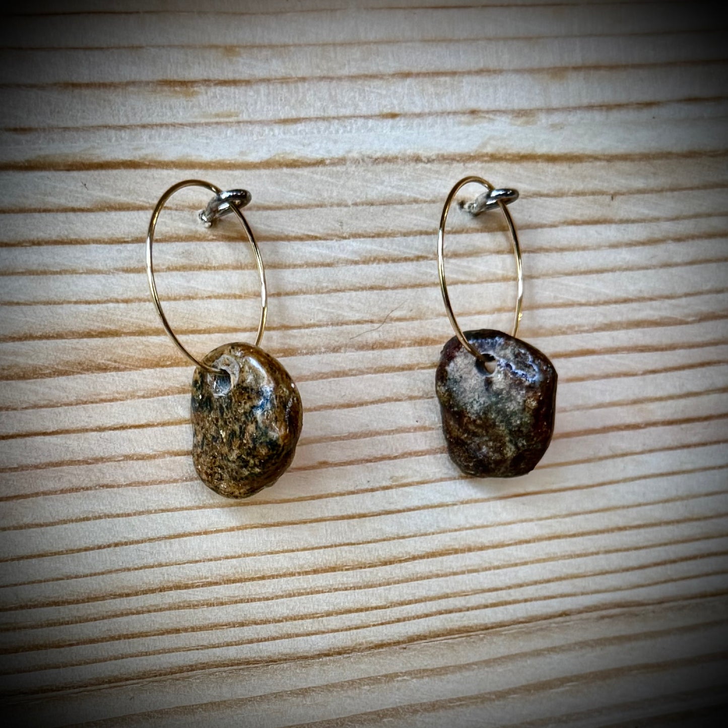 Assorted Vermont River Rock Dangle Earrings