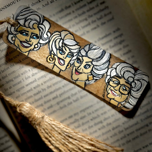 Small Wooden Golden Girls Bookmark | Hand Burned & Painted