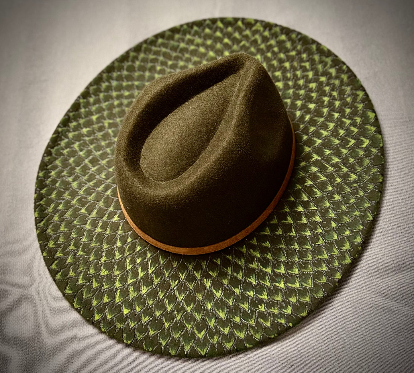 Green Scale Fedora - Wide Brim