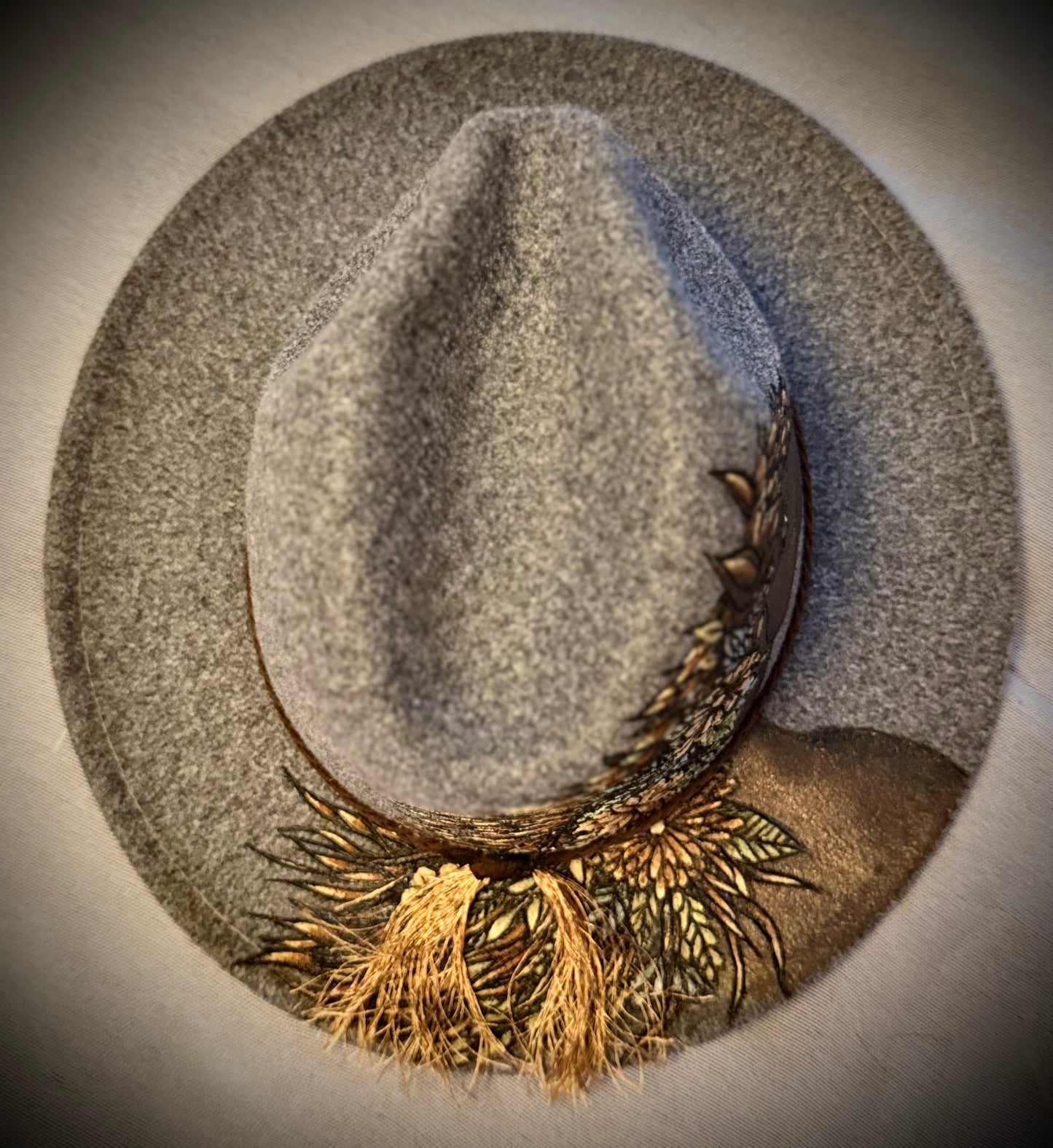 Floral Horse Fedora in Gray