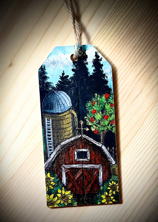 Wood Farm Gift Tag