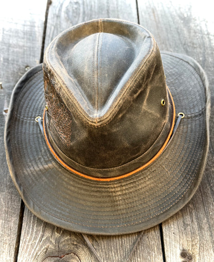 Handcrafted Scenic Fishing Outback Hat | Men’s DPC Leather Hat | Size XL