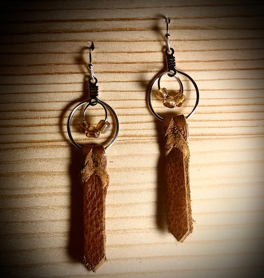 Braided or Knot Leather Dangle Earrings — Hoops & Hooks